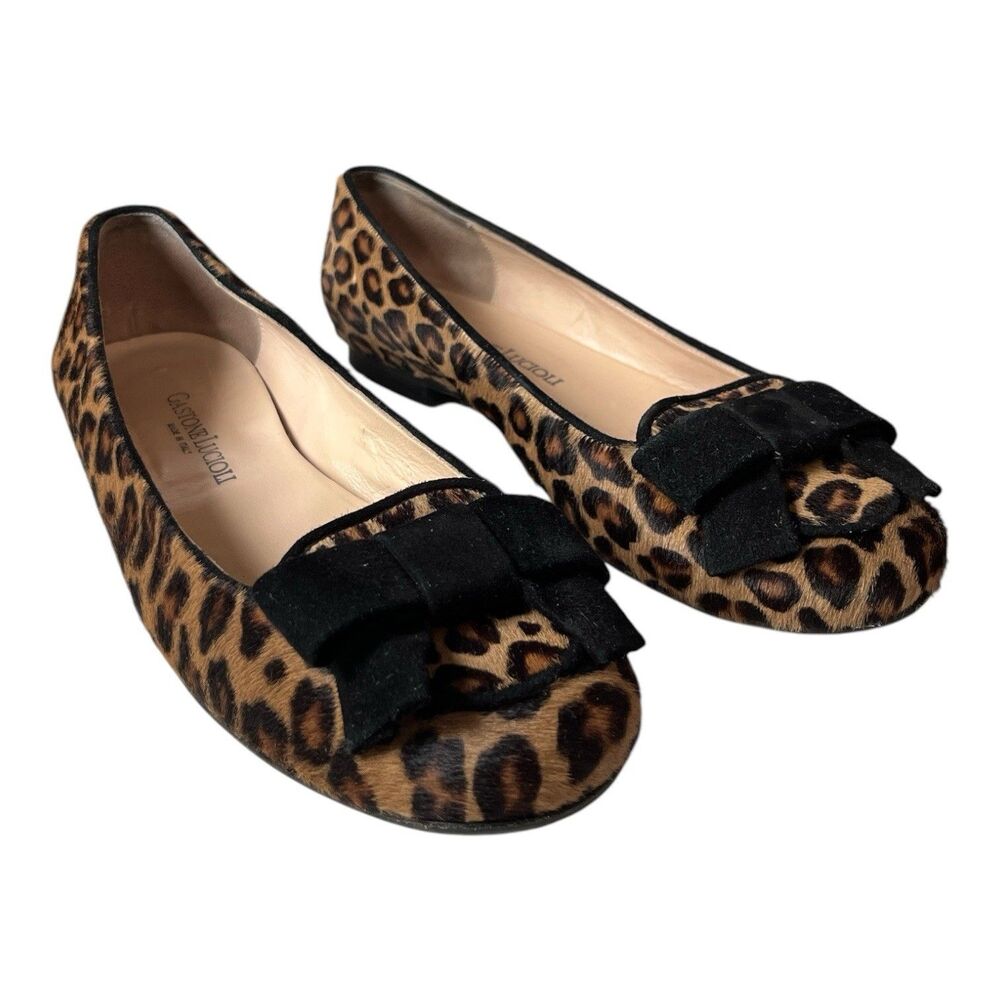 Gastone Lucioli Women's Flats Leopard Print Hair Handmade Ballet Italy Size 7.5